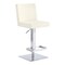 Armen Living Legacy Adjustable Height Swivel Off-White Faux Leather and Brushed Stainless Steel Bar Stool LCLGSWBABSWH - alternate 1